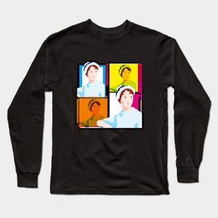 JANE AUSTEN - ENGLISH NOVELIST - colourful pop art style illustration Long Sleeve T-Shirt